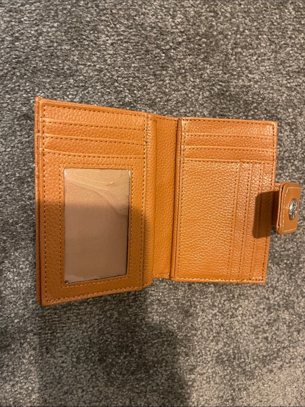Giani Bernini Pebbled Leather Snap Wallet in Cognac